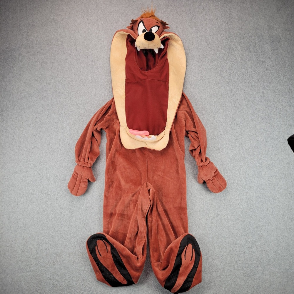 Rubie's Looney Tunes Taz Costume Kids 12-18 Months Brown Plush Hooded Jumpsuit